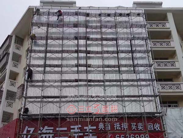 福建省莆田市楼体超高三面翻外墙面广告牌案例图片