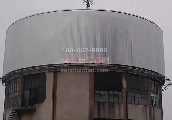 湖北荆州江陵圆型水塔三面翻弧形广告牌案例图片